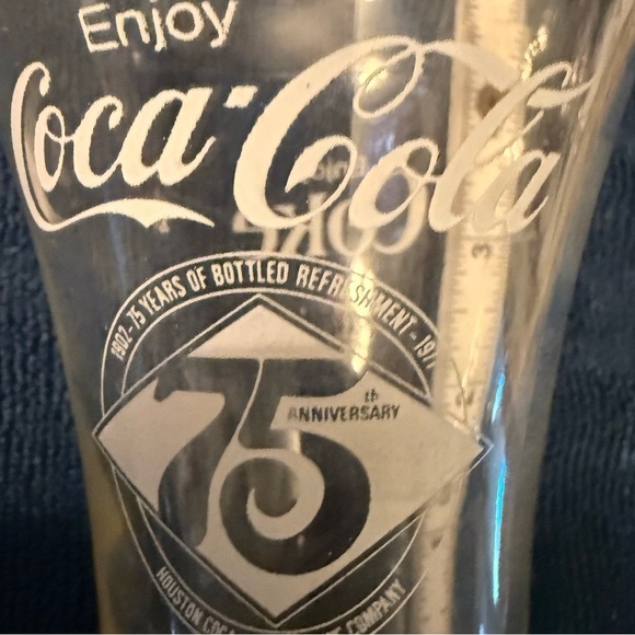 COCA-COLA 75TH ANNIVERSARY SET OF FOUR GLASSES - VINTAGE - Picture 3 of 5